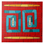 部族カラフルモザイクアート タイル (正面)