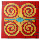 部族カラフルモザイクアート タイル (正面)