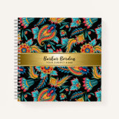 部族カラフルヴィンテージフローラペイズリーパターン ノートブック (正面)