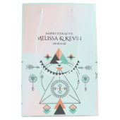 部族カラフル幾何学的トーテムデザイン ミディアムペーパーバッグ (正面)