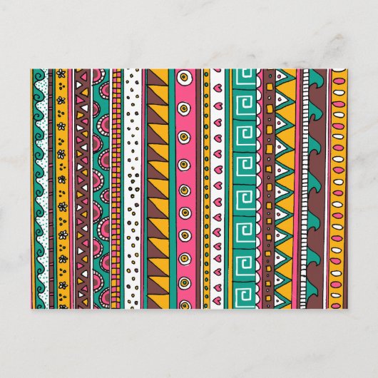 部族カラフル模様 ポストカード (正面)