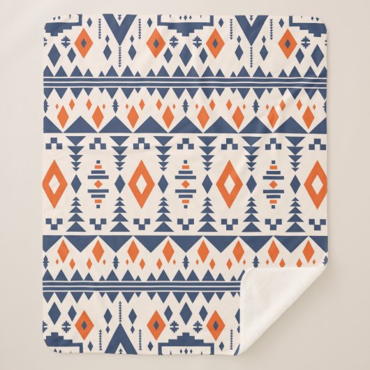 部族カラフル民族の継ぎ目のないパターン シェルパブランケット (正面)