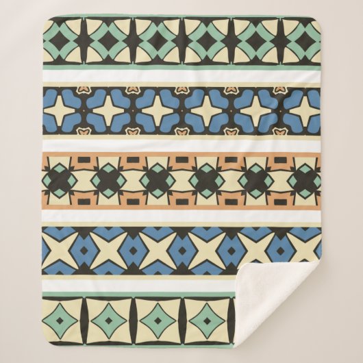 部族カラフル民族の継ぎ目のないパターン シェルパブランケット (正面)