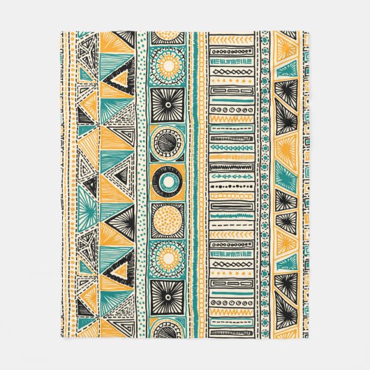 部族カラフル民族の継ぎ目のないパターン フリースブランケット (正面)