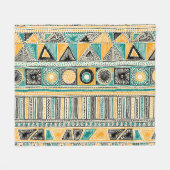 部族カラフル民族の継ぎ目のないパターン フリースブランケット (正面(横))