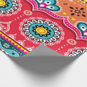 部族カラフル民族の継ぎ目のないパターン ラッピングペーパー (角)