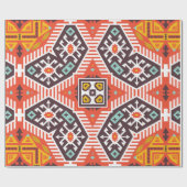 部族カラフル民族の継ぎ目のないパターン ラッピングペーパー (フラット)