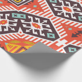 部族カラフル民族の継ぎ目のないパターン ラッピングペーパー (角)