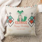 部族キツネカラフルの幾何形状誕生日 クッション (ブランケット)