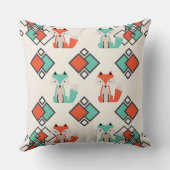 部族キツネカラフルの幾何形状誕生日 クッション (裏面)
