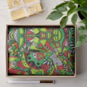 部族サイケデリック抽象芸術組成カラフル物 薄葉紙 (ギフト)