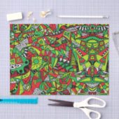 部族サイケデリック抽象芸術組成カラフル物 薄葉紙 (クラフト)