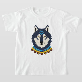 部族スタイルの狼の頭 Tシャツ