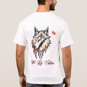 部族スタイルウルフヘッド Tシャツ (裏面)