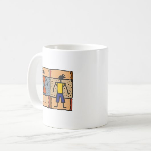 部族スタイルカラフルアフリカ人女性と男性の倫理観 コーヒーマグカップ (正面左)