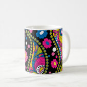 部族スタイルペイズリー、シームレスな民族パターン。 コーヒーマグカップ (正面右)