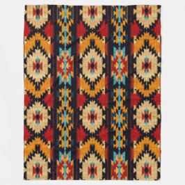 部族ストライプの芸術パターン フリースブランケット