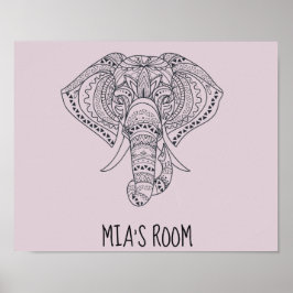 部族ゾウのアフリカ動物アート ポスター