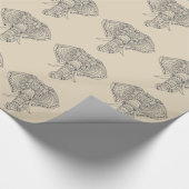 部族ゾウのアフリカ動物アート ラッピングペーパー (角)