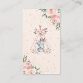 部族ゾウのピンクのフローラ本ベビー エンクロージャーカード (裏面)