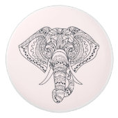 部族ゾウ美術デザイン セラミックノブ (正面)
