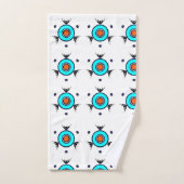 部族ターコイズパターン バスタオルセット (ハンドタオル)