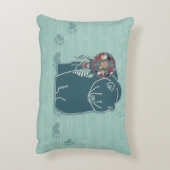 部族ティール（緑がかった色）グリーン先住民アメリインスパイアカグマ アクセントクッション (裏面(縦))