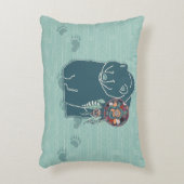 部族ティール（緑がかった色）グリーン先住民アメリインスパイアカグマ アクセントクッション (正面(垂直))