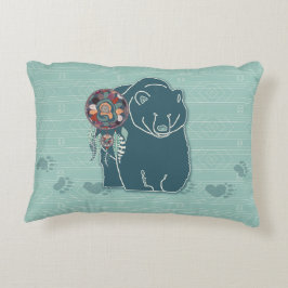 部族ティール（緑がかった色）グリーン先住民アメリインスパイアカグマ アクセントクッション