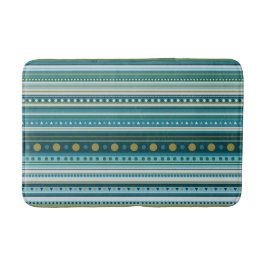 部族ティール（緑がかった色）ブルーグリーンストライプパターン風呂マット バスマット