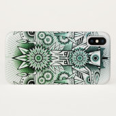 部族デザインのグリーンタント Case-Mate iPhoneケース (裏面(横))