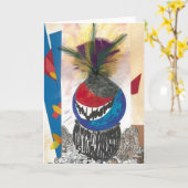 部族デザイングリーティングカード カード (黄色い花)