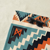 部族デザインジグザグ線パターンRecクリップアート ビーチタオル (インサイチュ)