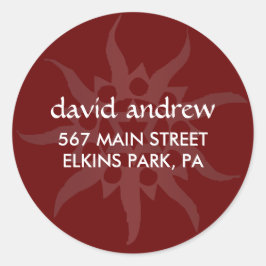 部族デザイン差出人住所ラベルシール ラウンドシール