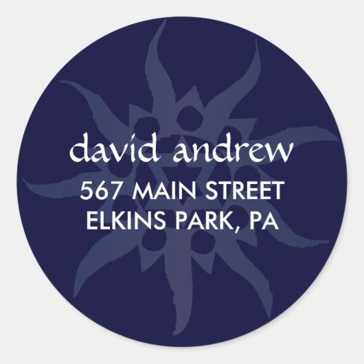 部族デザイン差出人住所ラベルシール ラウンドシール (正面)