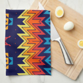 部族デザイン抽象デザイン キッチンタオル (四つ折り)