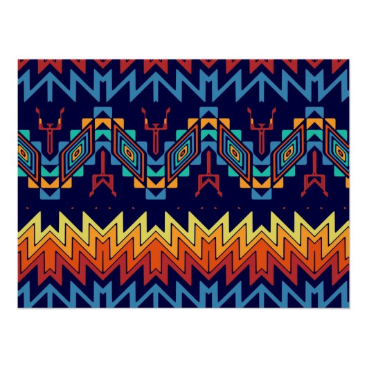 部族デザイン抽象デザイン ポスター (正面)