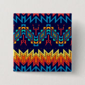 部族デザイン抽象デザイン 缶バッジ (正面)