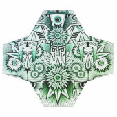 部族デザイン緑の濃淡 サッカーボール (フラット)