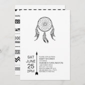 部族ドリームキャッチャー ベビーシャワー 招待状 (正面/裏面)