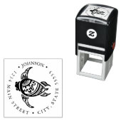 部族ハワイアンウミガメ戻りラベル セルフインキングスタンプ (インサイチュ)