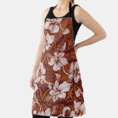 部族ハワイアン:ハイビスカスフラワー壁紙 エプロン (インサイチュ)