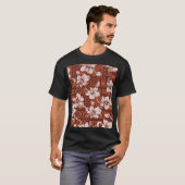 部族ハワイアン：ハイビスカスフラワー壁紙 Tシャツ (正面フル)
