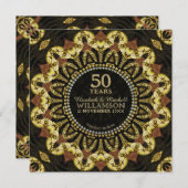 部族バティックひまわりアースフュージョン記念日 招待状 (正面/裏面)