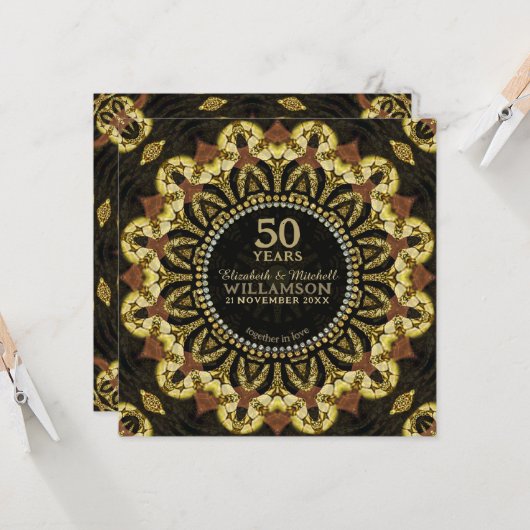 部族バティックひまわりアースフュージョン記念日 招待状 (正面/裏面インサイチュ)
