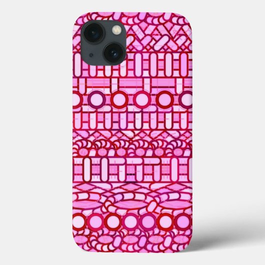 部族バティック - ピンクとバーガンディの色合い Case-Mate iPhoneケース (裏面)