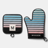 部族パタアステカングラデーション 鍋つかみ&鍋敷きセット (正面)