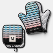 部族パタアステカングラデーション 鍋つかみ&鍋敷きセット (正面/裏面)