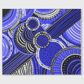 部族パタインスパイアン |青、黒、白 ラッピングペーパー (フラット)