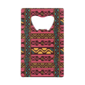 部族パタ伝統的ーン クレジットカード栓抜き (正面)